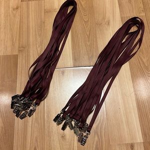 Neck Lanyards clip ID Card Badge Holders Burgundy color